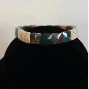 Faceted Natural Stone and Crystal Bracelet